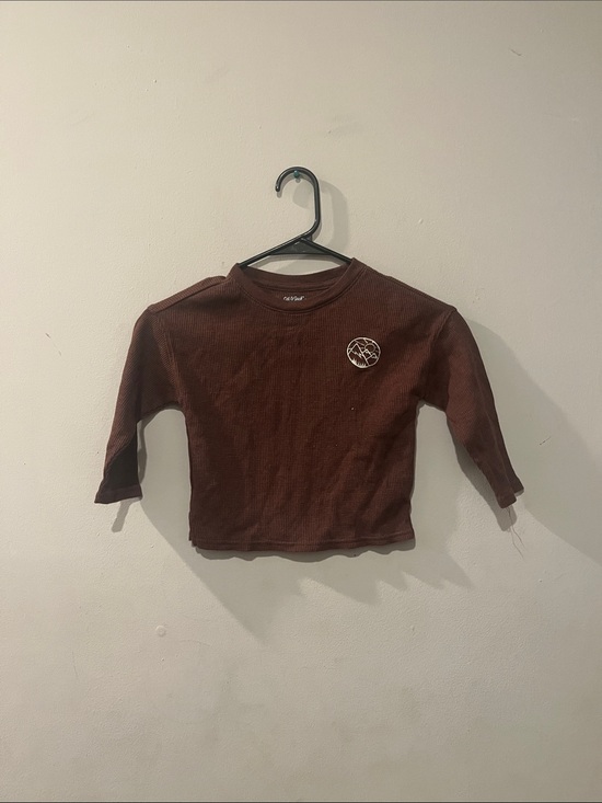 Cat & Jack Other - Cat & Jack Brown Waffle Knit Long-Sleeve Tee